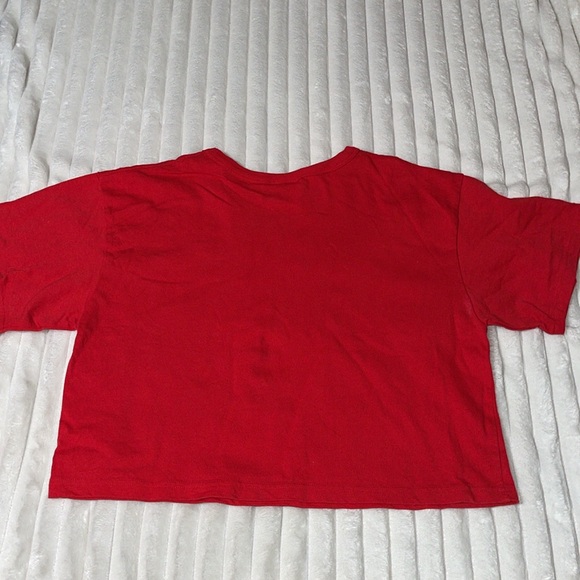 Champion Red Cropped Tee | Size Medium - Picture 4 of 4